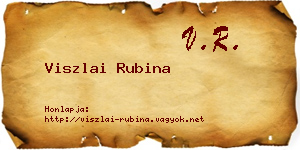 Viszlai Rubina névjegykártya
